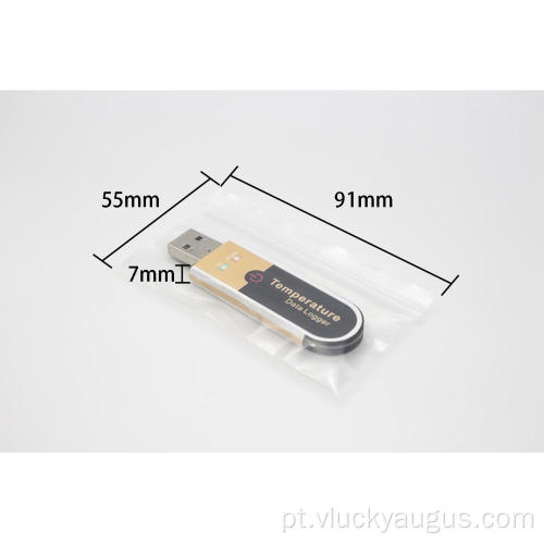 Impermeável USB 2.0 PDF Data de temperatura descartável Logger